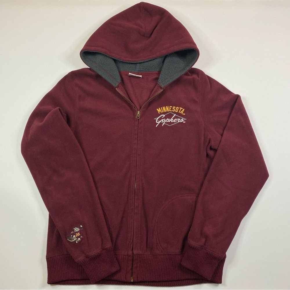 University of Minnesota Fleece Sweatshirt Womens L Full Zip Hoodie Embroidered - Picture 1 of 8